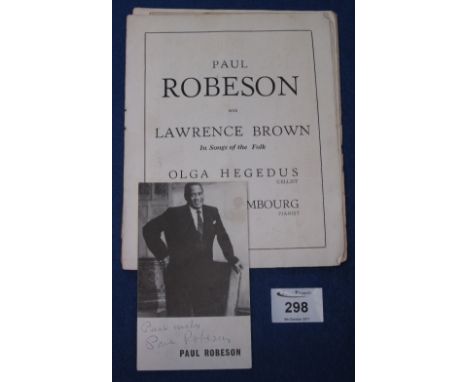 Paul Robeson, a concert programme together with newspaper cuttings from the Birmingham Town Hall concert given by the artist 