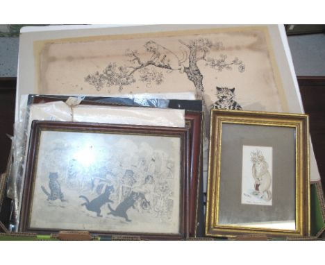 Collection of assorted prints and pictures after Louis Wain, framed and unframed, various.(B.P. 24% incl. VAT)