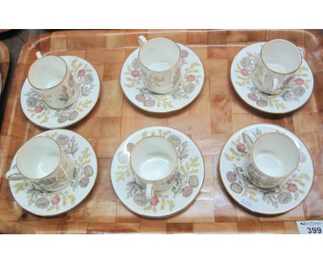 Six Wedgwood bone china Lichfield pattern coffee cans and saucers. (B.P. 24% incl. VAT)