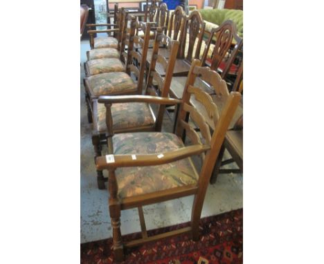 Set of six 20th Century ladder back dining chairs (4+2) (6)(B.P. 24% incl. VAT)
