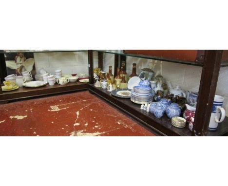 2 shelves of china to include Shelly, early Royal Worcester & Bunnykins