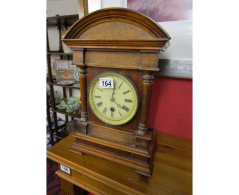 Edwardian walnut mantle clock