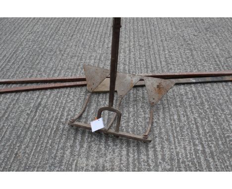 A collection of vintage brewery related tools. Including a malting rake, paddle and two rulers.