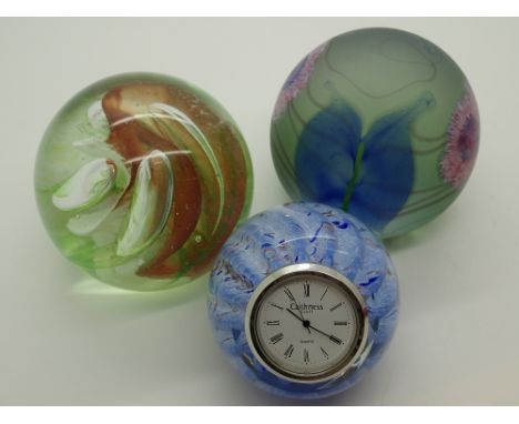 Three Caithness glass paperweights including limited edition Butterflies 639/750