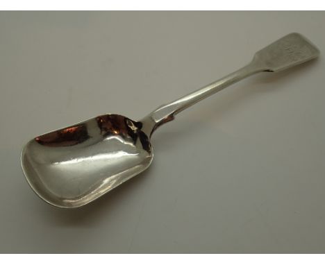 Hallmarked silver caddy spoon or sugar shovel assay Exeter 1854