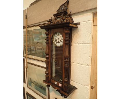Wall hanging Vienna style clock with maritime finial ( key in office - pre lot 4446 ) 