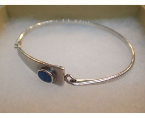 925 silver blue stone bangle