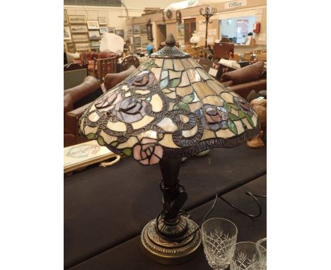Tiffany style glass shade table lamp CONDITION REPORT: The electrical items included in this lot have been PAT tested and hav