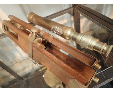 Vintage style brass telescope and tripod stand 