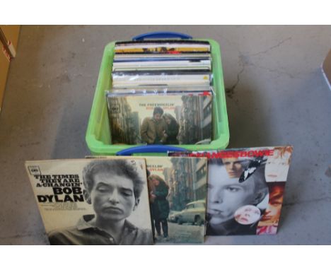 ROCK/POP/FOLK - Varied collection of 45 x LP's and 12" singles. Artists/titles to include Bob Dylan (x4) inc. The Times They 