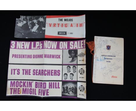 1960s MEMORABILIA - a collection of 3 items of 1960 music memorabilia to include 2 1964 shop displays '3 New L.P.'s /Now On S