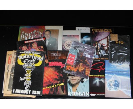 PROGRAMMES - a collection of 13 programmes to include U.F.O 1982 (w/ticket), Dio 1984 (w/ticket and tour pass), Gillan 1982, 