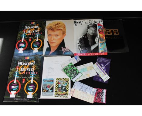 TICKETS AND PROGRAMMES - a collection of tour programmes, an itinerary, tickets and passes to include a 1985 Diana Ross Europ