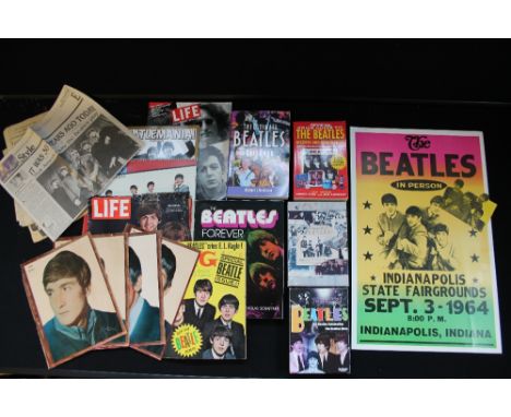 THE BEATLES - a collection of The Beatles memorabilia to include an Indianapolis Fairgrounds Concert poster and partial ticke