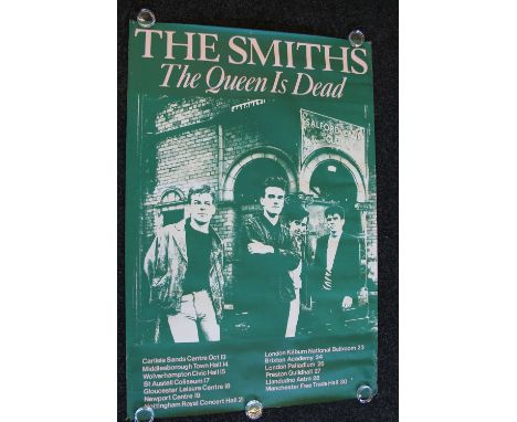 THE SMITHS - The Smiths' The Queen is Dead 1986 tour poster featuring British venues and dates. Measuring 40"x60", the poster
