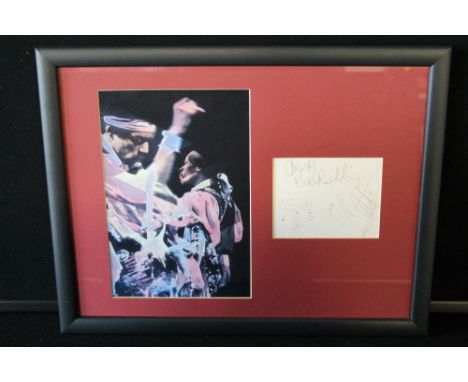 THE JIMI HENDRIX EXPERIENCE - a framed display of The Jimi Hendrix Experience featuring an artistic photograph of Jimi Hendri