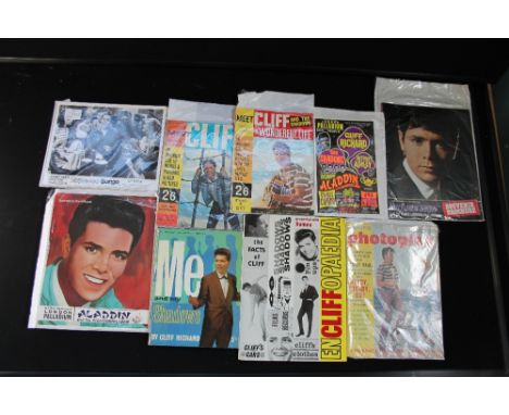 CLIFF RICHARD - a collection of 9 pieces of Cliff memorabilia to include 2 x souvenir brochures from the Autumn Show and Alad