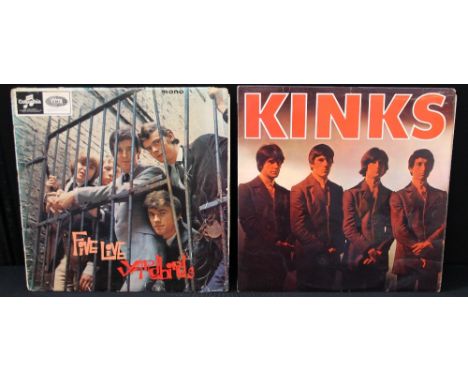 THE KINKS/YARDBIRDS - Two x rare 1st pressing LP's. Titles are The Kinks - S/T (1st UK Pye NPL 18096 VG+/VG+ with just a few 