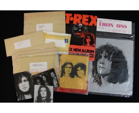 T. REX FAN CLUB - a collection of T. Rex fan club items to include an official June '72 programme with ticket and a Q posters