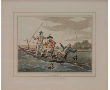 Manner of Henry Alken, Smiling Showers or Ducks in Delight, after the print published by Thomas McLean, 15 x 20cm; and four o