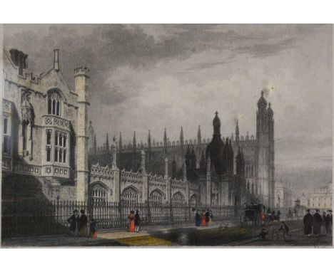 Quantity of prints, including:J. Le Keux After F. McKenzie, Set of four coloured engravings of Kings College, framed as one, 