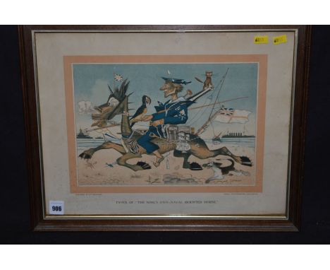 A colour print - "Types of the 'King's Own Naval-Mounted Horse'", published by S.T. Abrahams.