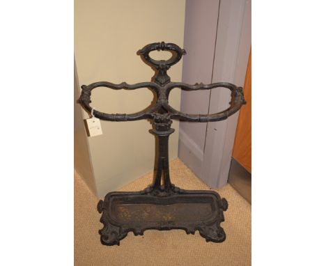 A Victorian cast iron stick stand.