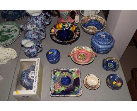 Mailing ware, to include; jugs; circular dishes; Ringtons tea caddies; teapot; and others.