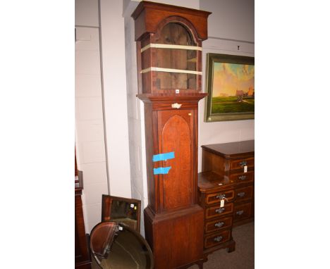 A 19th Century oak and banded longcase clock (case only).