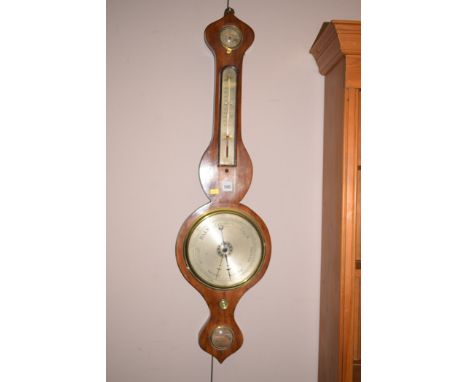 A Victorian mahogany wheel barometer, by J. Callaghan.