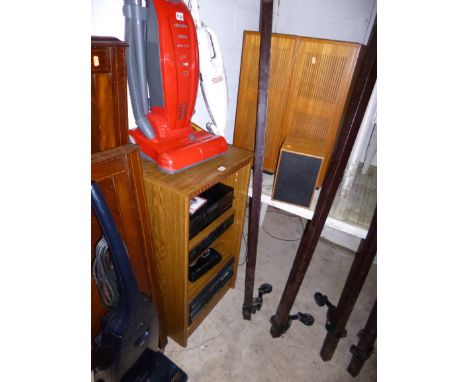A 'JVC' HI-FI, in a modern cabinet, two cased speakers and another speaker