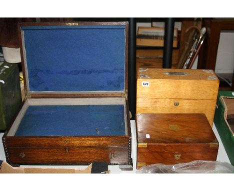 A WRITING SLOPE, a decanter/stationery box (not opened) and an empty canteen (3)