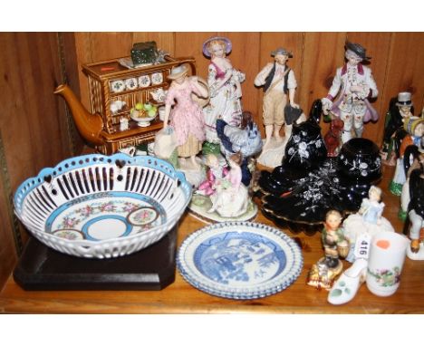 VARIOUS CERAMICS, to include Dresden figure 'Yvonne', Hummel, Spode, Capodimonte, Portmeirion novelty teapot, Rosenthal etc