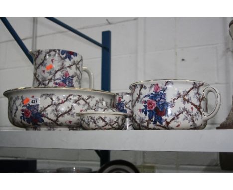 WILKINSON LTD WASHSET, comprising jug, bowl, two chamber pots, soap dish and toothbrush pot