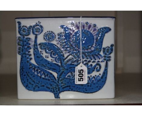 A ROYAL COPENHAGEN LIMITED EDITION CERAMIC BRICK VASE, No.435/2942, painted initials for Berte Jessen, height approximately 1