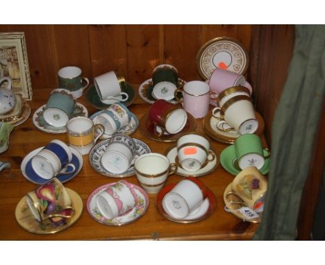 VARIOUS COFFEE CANS/CUPS AND SAUCERS, to include Aynsley, Royal Doulton, Staffordshire etc