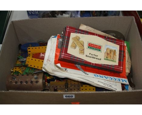 A QUANTITY OF UNBOXED AND ASSORTED MECCANO, includes Meccano Live Steam Engine (not tested) and literature