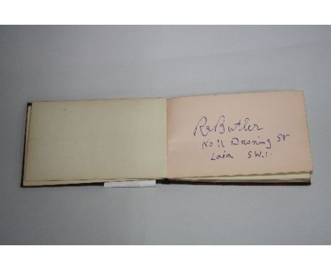 A POLITICAL AUTOGRAPH BOOK, containing Selwyn Lloyd, William Shepherd Morrison and his wife Allison Morrison, Neville Chamber