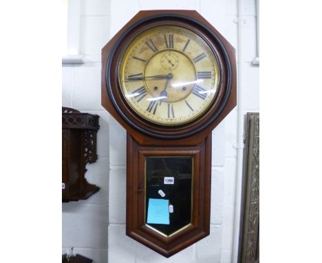 AN AMERICAN MAHOGANY CASED WALL CLOCK, Ansonia Clock Co New York U.S.A. (sd) (key and pendulum)