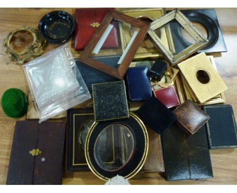 A selection of various mostly rectangular and square Portrait Miniature Boxes together with other jewellery-style Boxes etc.,