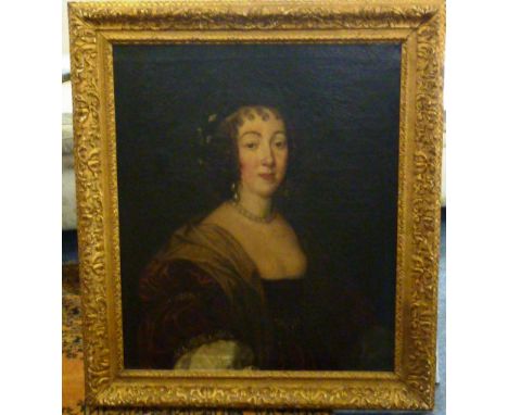 A late 18th century half-length Oil on Canvas Portrait of a lady, attributed to Enoch Seeman (Polish, 1694-1744), the subject