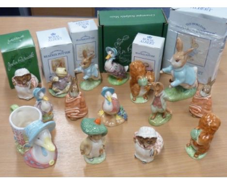 Fifteen assorted Beatrix Potter ceramic Figures (six with boxes) to include Peter Rabbit, two different sizes, 1994 and 1989 