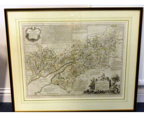 An 18th Century monochrome Map "An Accurate Map of The Counties of Gloucester and Monmouth" to the Honorable John Thynne, Hon