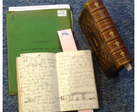 BIRDWOOD, Herbert M., the full-leather 1858 handwritten diary of the final year Cambridge undergraduate, Herbert Mills Birdwo