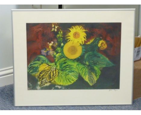 John Piper (British, 1903-1992), a framed and glazed Limited Edition (47/75) colour Lithographic Print, "Study of Sunflowers"