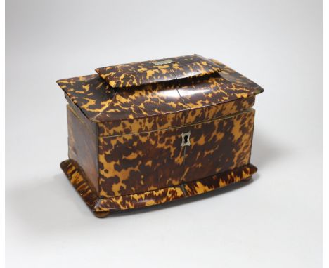 A Regency tortoiseshell sarcophagus tea caddy CITES Submission reference 94J2SECR