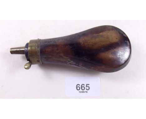 A small brass powder flask 