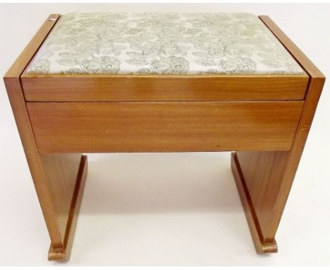 A satinwood Art Deco style piano stool 