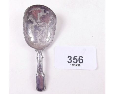 A Victorian silver caddy spoon