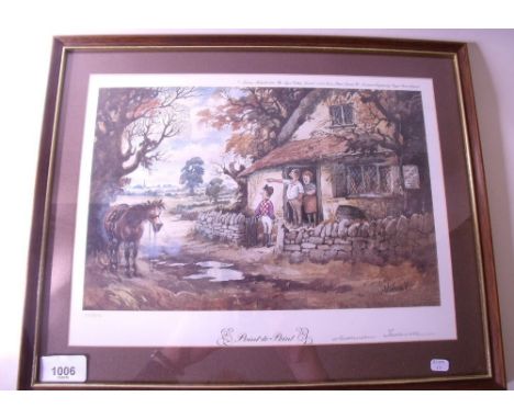 A Thelwell print 'Point to Point' signed in pencil 20 x 30cm
